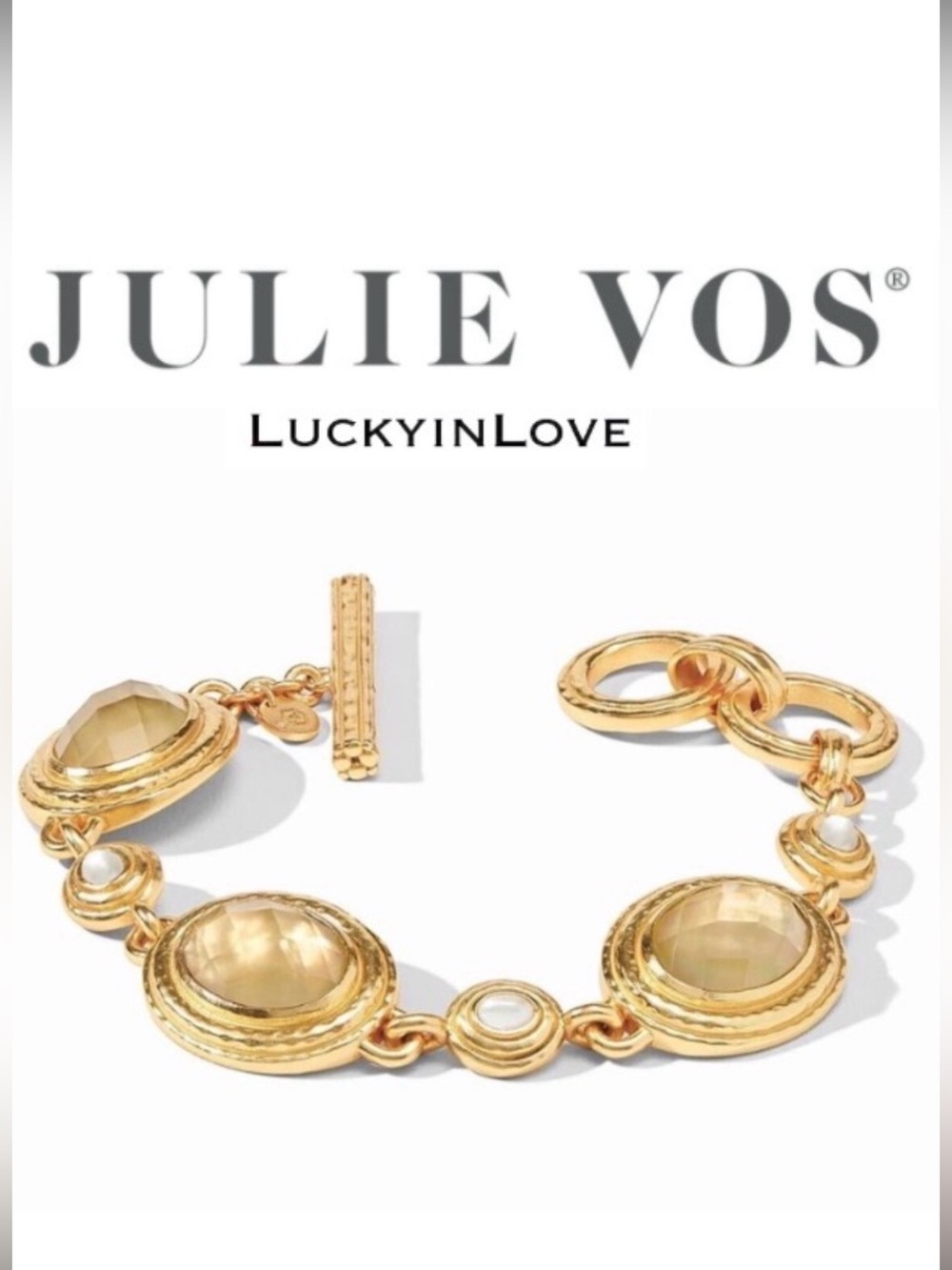 JULIE VOS • Tudor Stone Bracelet in Iridescent Champagne